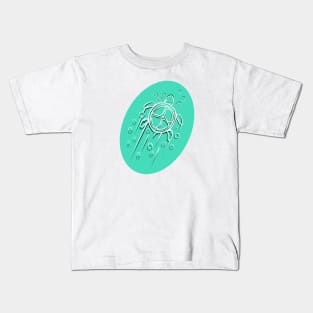 Swimming Turtle - Drop Shadow Kids T-Shirt